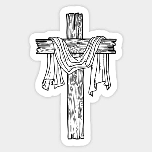 Wooden cross Sticker